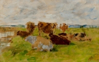 Etude de vaches dans un pré