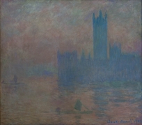 Le Parlement de Londres, effet de brouillard,