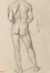Homme nu de dos tenant horizontalement un bâton, étude de tête et esquisse pour des jambes (Etude pour "Petites Filles spartiates provoquant des garçons")