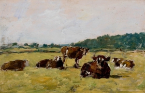 Paysage : étude de vaches