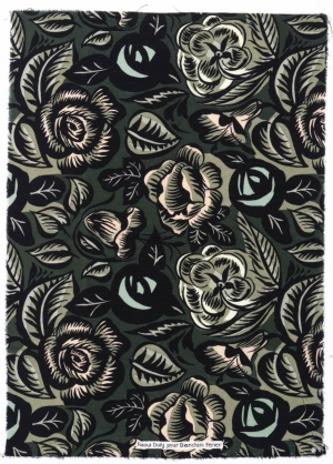 Tissus « Roses noires et vertes » Tissus « Roses noires et vertes »