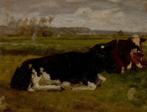 Paysage : vaches noires