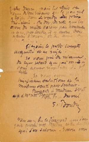 Lettre de Eugène Boudin à Pieter van der Velde, 21 janvier 1890 Lettre de Eugène Boudin à Pieter van der Velde, 21 janvier 1890
