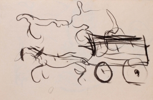 Femme, personnage et parapluie, bicyclette Femme, personnage et parapluie, bicyclette