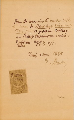 Lettre de Eugène Boudin à Pieter van der Velde, 9 mai 1888 Lettre de Eugène Boudin à Pieter van der Velde, 9 mai 1888