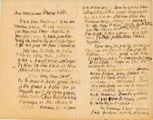 Lettre de Eugène Boudin à Pieter van der Velde, mars 1891