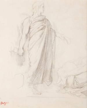 Copie d'après Ingres, « L'Apothéose d'Homère » (figure d'Apelles), Ancien titre : Homme de profil, drapé, toge, « L'Apothéose d'Homère »