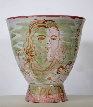 Vase aux baigneuses et cygnes Vase aux baigneuses et cygnes