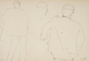 Tête de vieille (recto), Deux hommes vus de dos (verso) Tête de vieille (recto), Deux hommes vus de dos (verso)