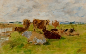 Etude de vaches dans un pré