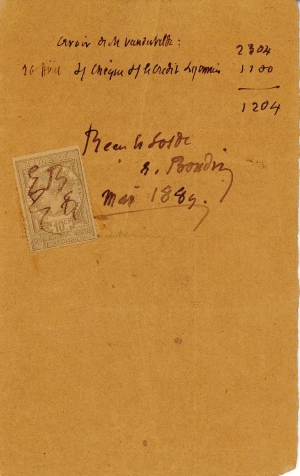 Lettre de Eugène Boudin à Pieter van der Velde, mai 1889 Lettre de Eugène Boudin à Pieter van der Velde, mai 1889